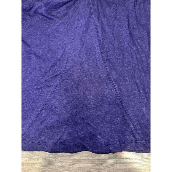 Women's Short Sleeve V-Neck Linen T-Shirt - A New Day Navy Medium. NWT. F - Picture 7 of 7